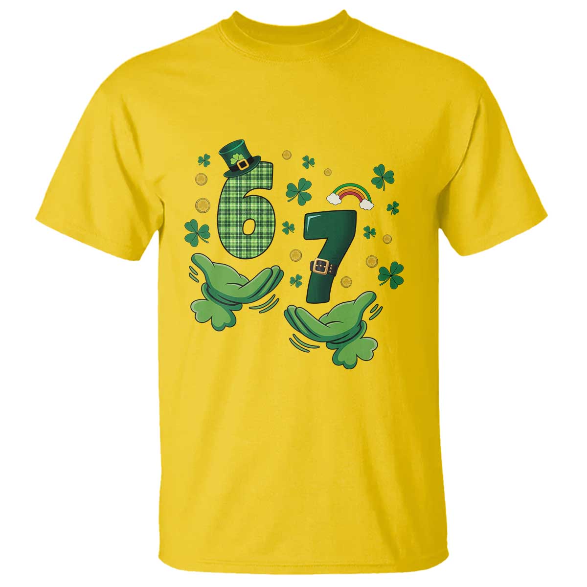 67 St Patricks Day T Shirt Funny Six Seven Hands Meme TS14 Daisy Print Your Wear