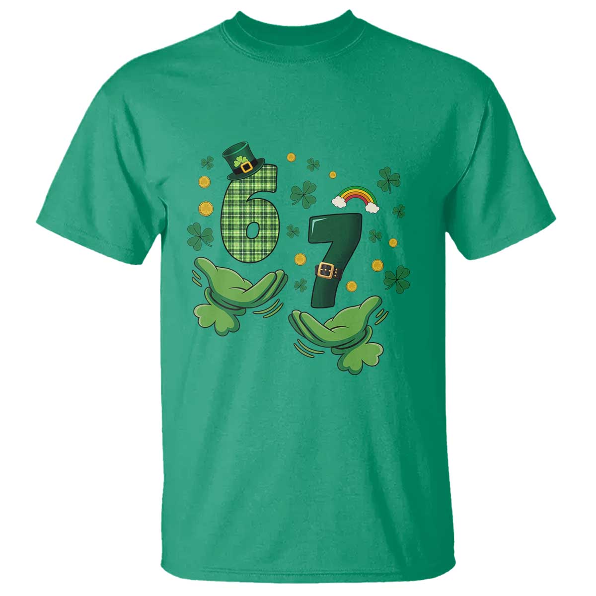 67 St Patricks Day T Shirt Funny Six Seven Hands Meme TS14 Irish Green Print Your Wear