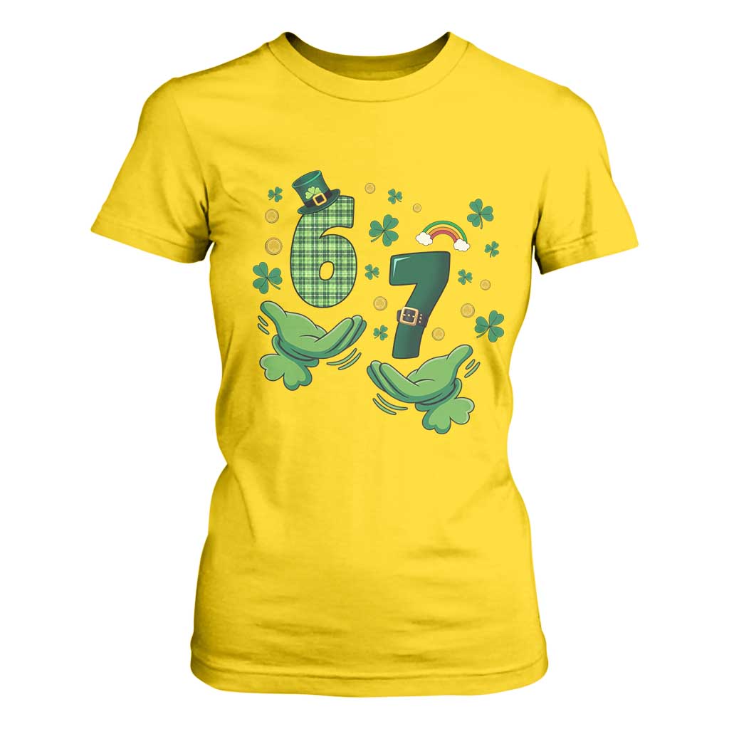67 St Patricks Day T Shirt For Women Funny Six Seven Hands Meme TS14 Daisy Print Your Wear