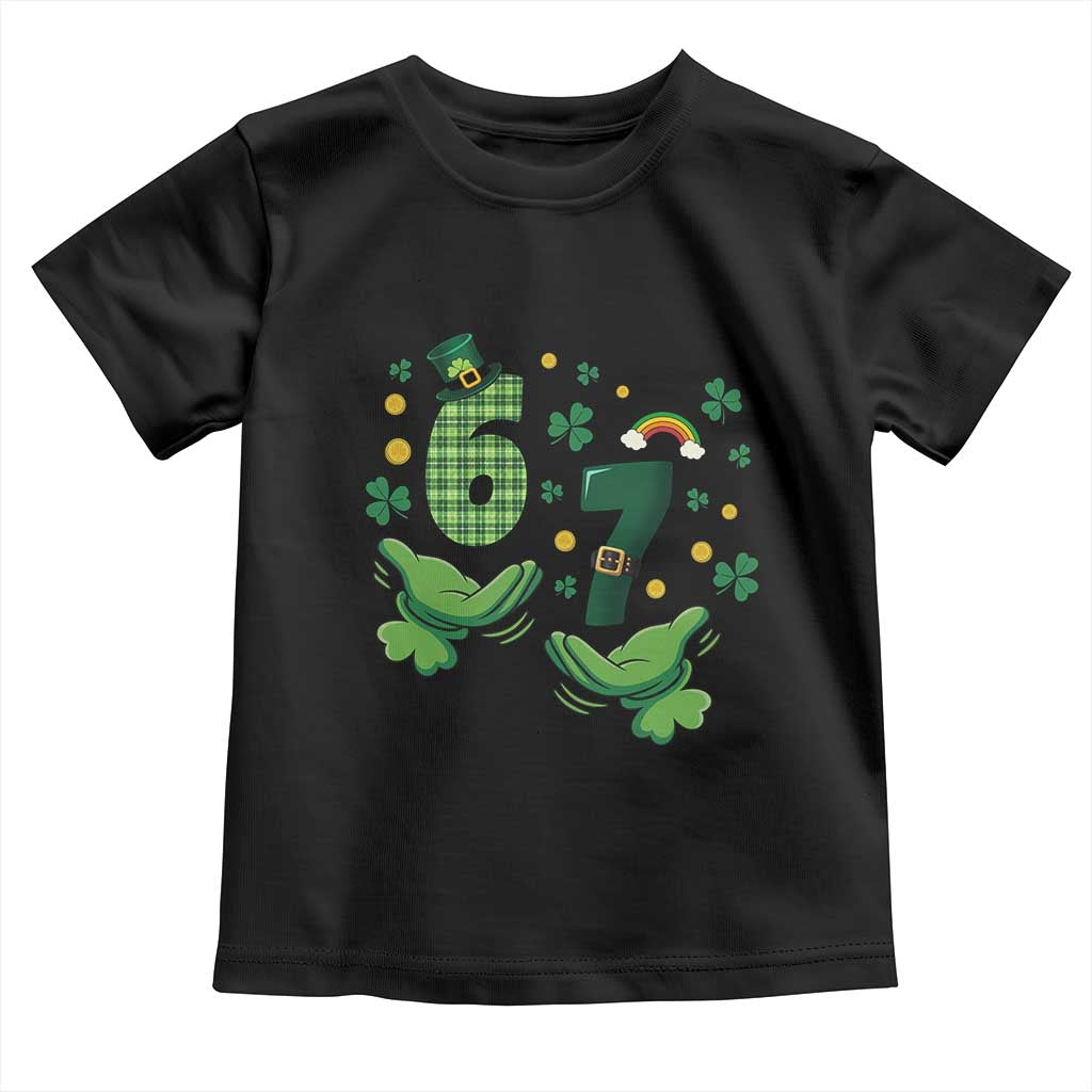 67 St Patricks Day Toddler T Shirt Funny Six Seven Hands Meme TS14 Black Print Your Wear