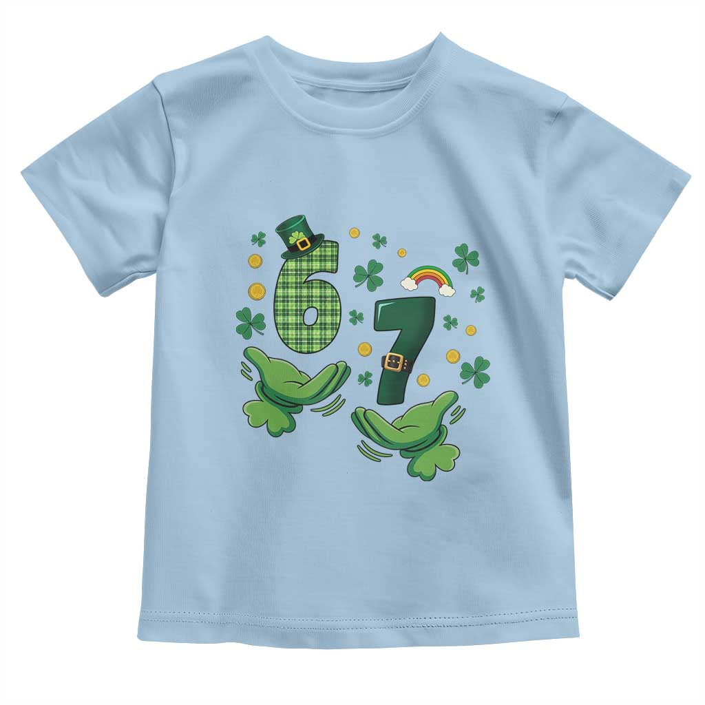 67 St Patricks Day Toddler T Shirt Funny Six Seven Hands Meme TS14 Light Blue Print Your Wear