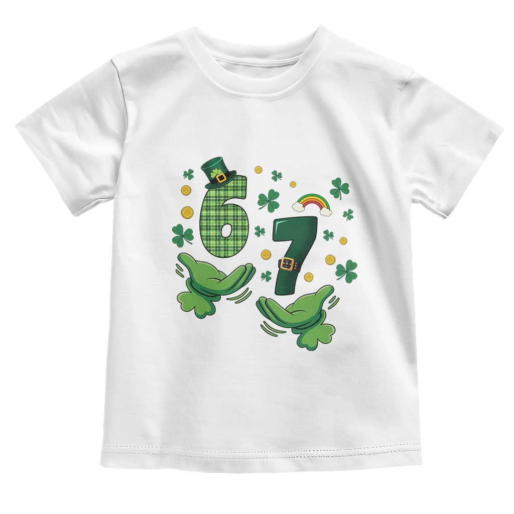 67 St Patricks Day Toddler T Shirt Funny Six Seven Hands Meme TS14 White Print Your Wear