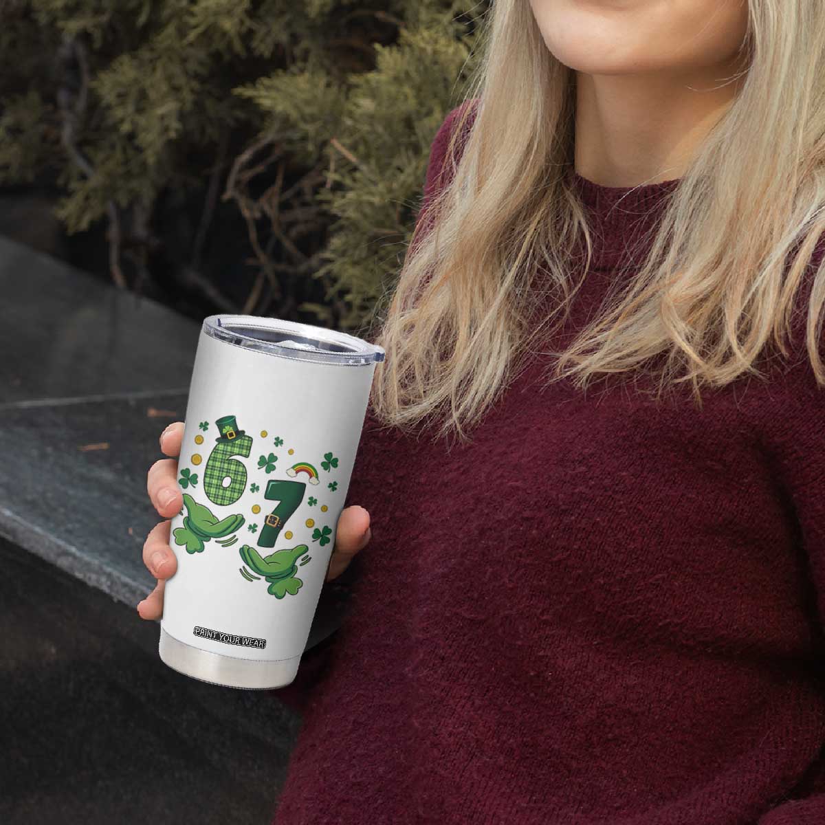 67 St Patricks Day Tumbler Cup Funny Six Seven Hands Meme TS14 Print Your Wear