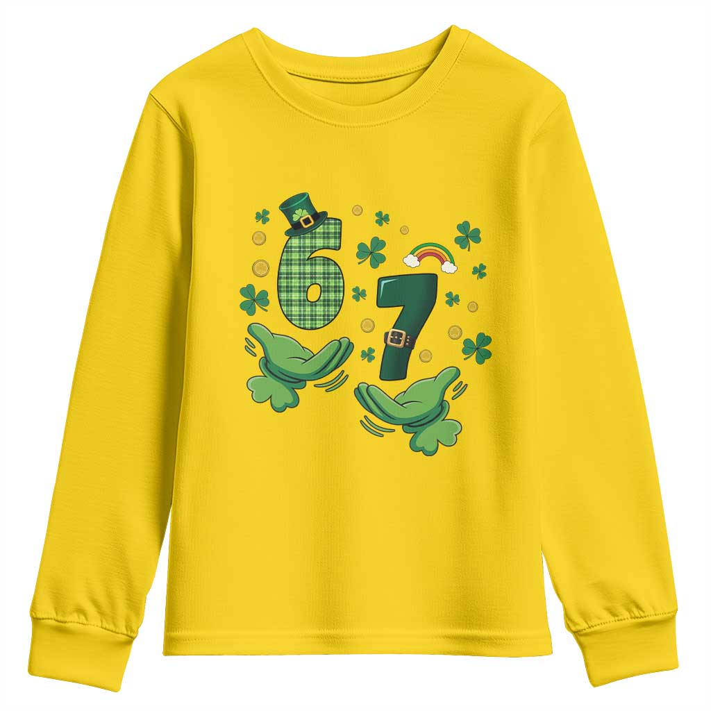 67 St Patricks Day Youth Sweatshirt Funny Six Seven Hands Meme TS14 Daisy Print Your Wear