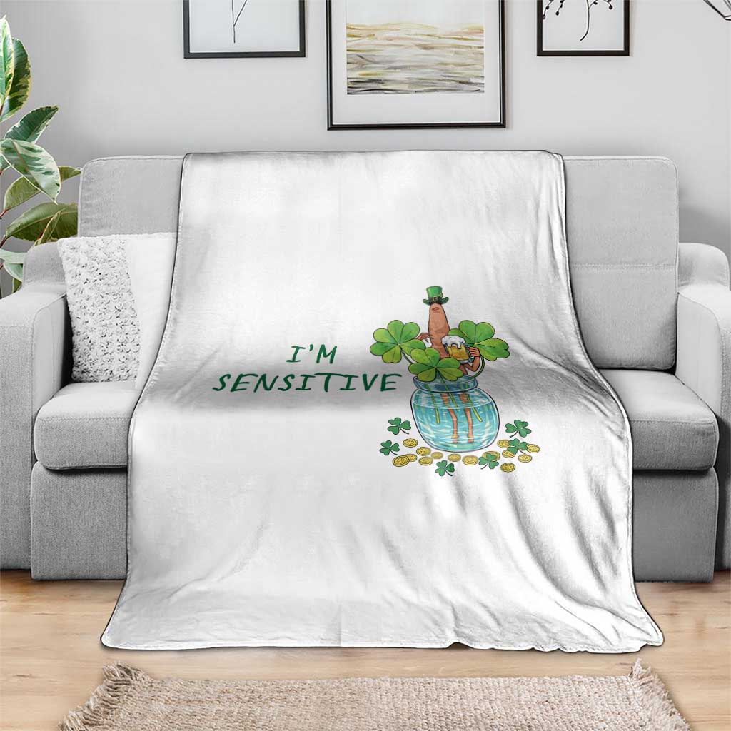 Marcus The Worm St Patricks Day Throw Blanket I'm Sensitive TS14 Print Your Wear