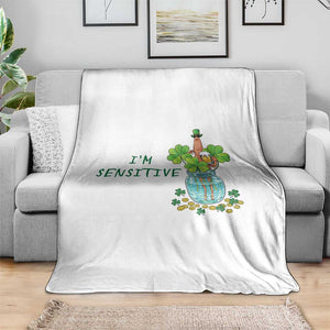 Marcus The Worm St Patricks Day Throw Blanket I'm Sensitive TS14 Print Your Wear