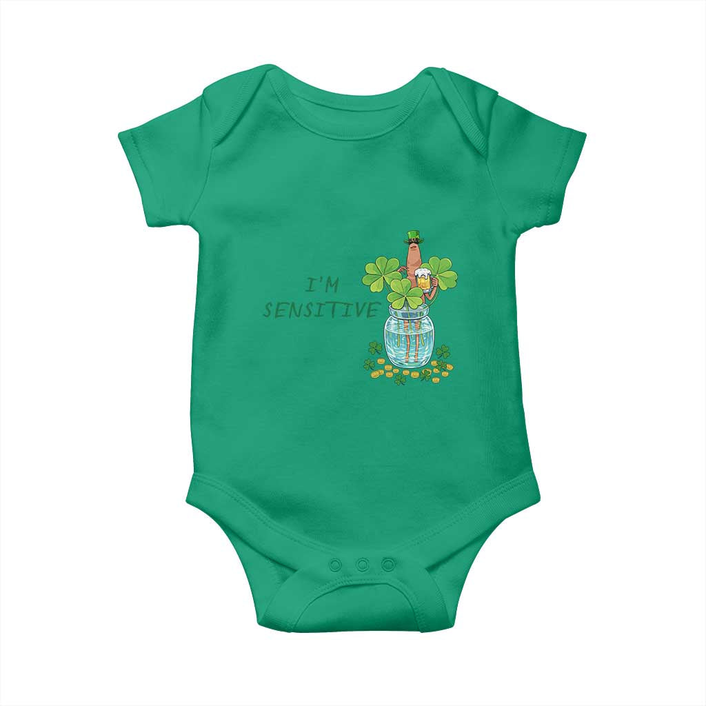 Marcus The Worm St Patricks Day Baby Onesie I'm Sensitive TS14 Irish Green Print Your Wear