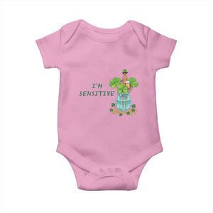 Marcus The Worm St Patricks Day Baby Onesie I'm Sensitive TS14 Light Pink Print Your Wear