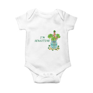 Marcus The Worm St Patricks Day Baby Onesie I'm Sensitive TS14 White Print Your Wear