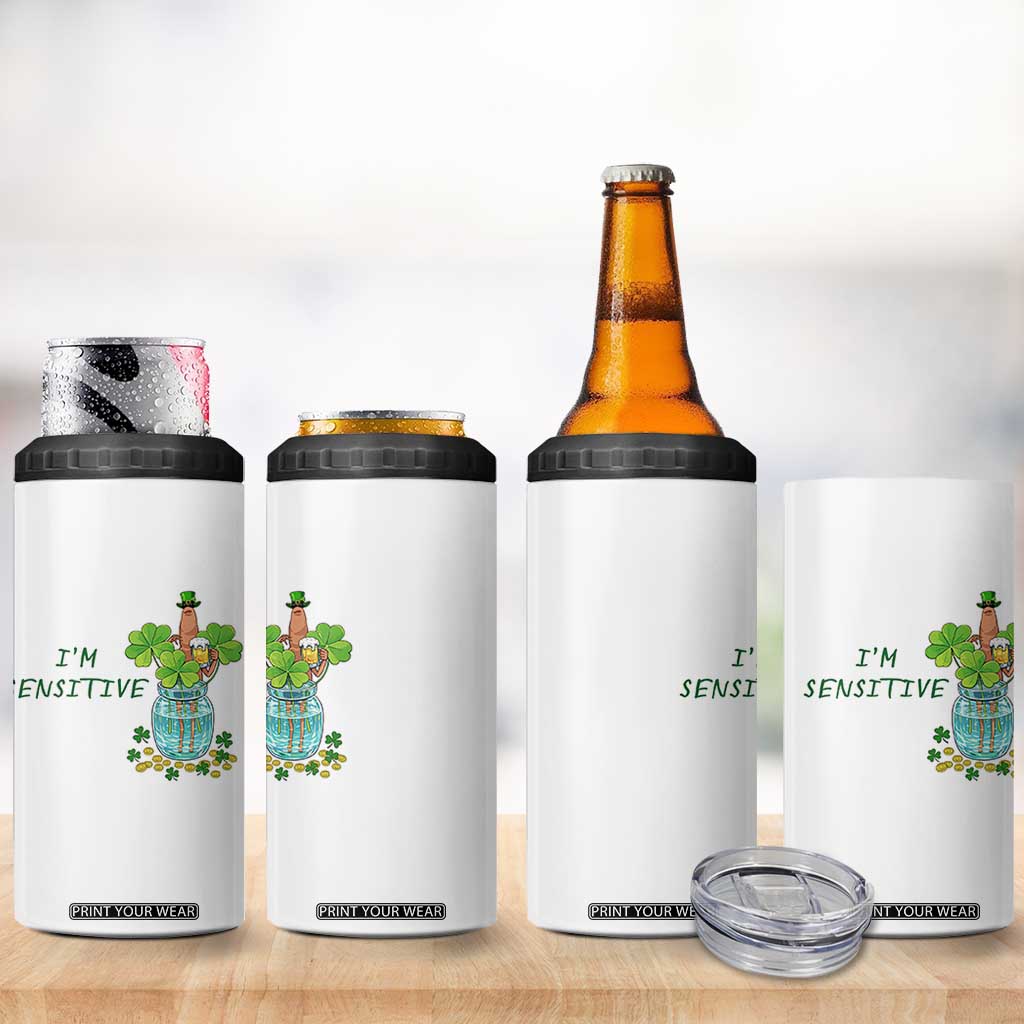 Marcus The Worm St Patricks Day 4 in 1 Can Cooler Tumbler I'm Sensitive TS14 Print Your Wear