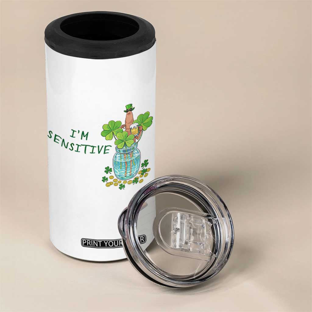 Marcus The Worm St Patricks Day 4 in 1 Can Cooler Tumbler I'm Sensitive TS14 Print Your Wear