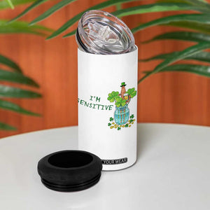 Marcus The Worm St Patricks Day 4 in 1 Can Cooler Tumbler I'm Sensitive TS14 Print Your Wear