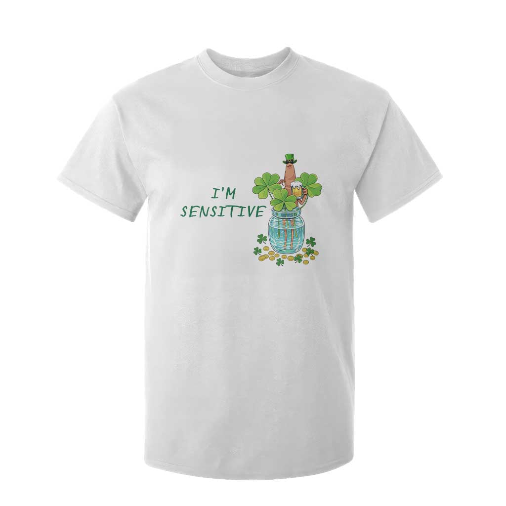 Marcus The Worm St Patricks Day T Shirt For Kid I'm Sensitive TS14 White Print Your Wear