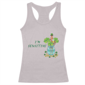 Marcus The Worm St Patricks Day Racerback Tank Top I'm Sensitive TS14 Ice Gray Print Your Wear