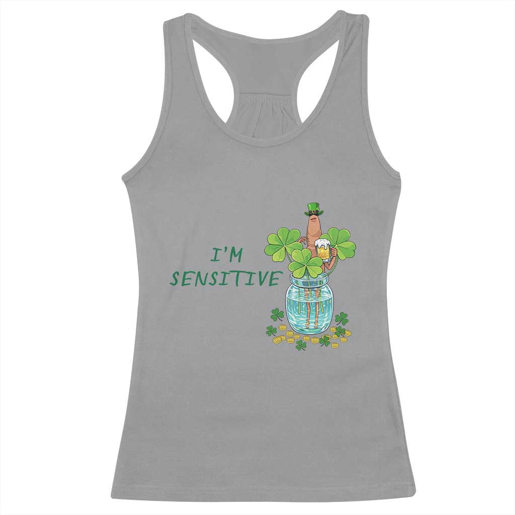 Marcus The Worm St Patricks Day Racerback Tank Top I'm Sensitive TS14 Sport Gray Print Your Wear