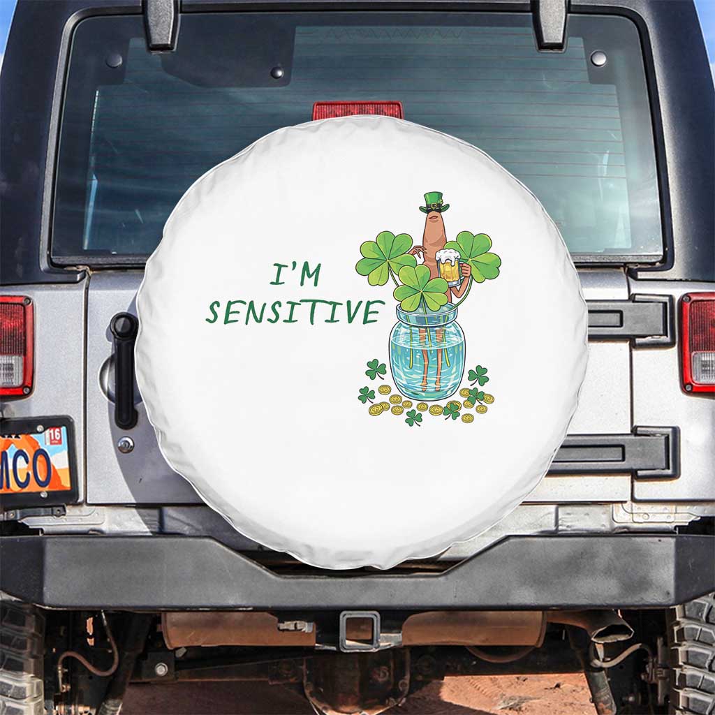 Marcus The Worm St Patricks Day Spare Tire Cover I'm Sensitive TS14 No hole White Print Your Wear