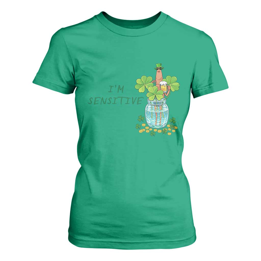 Marcus The Worm St Patricks Day T Shirt For Women I'm Sensitive TS14 Irish Green Print Your Wear