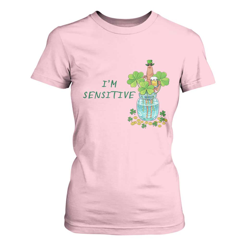 Marcus The Worm St Patricks Day T Shirt For Women I'm Sensitive TS14 Light Pink Print Your Wear