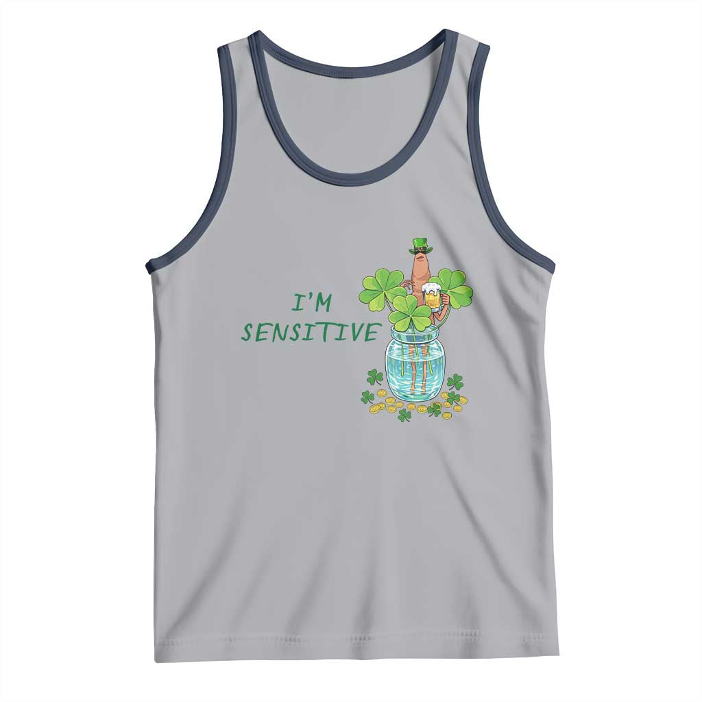 Marcus The Worm St Patricks Day Tank Top I'm Sensitive TS14 Athletic Heather Navy Print Your Wear