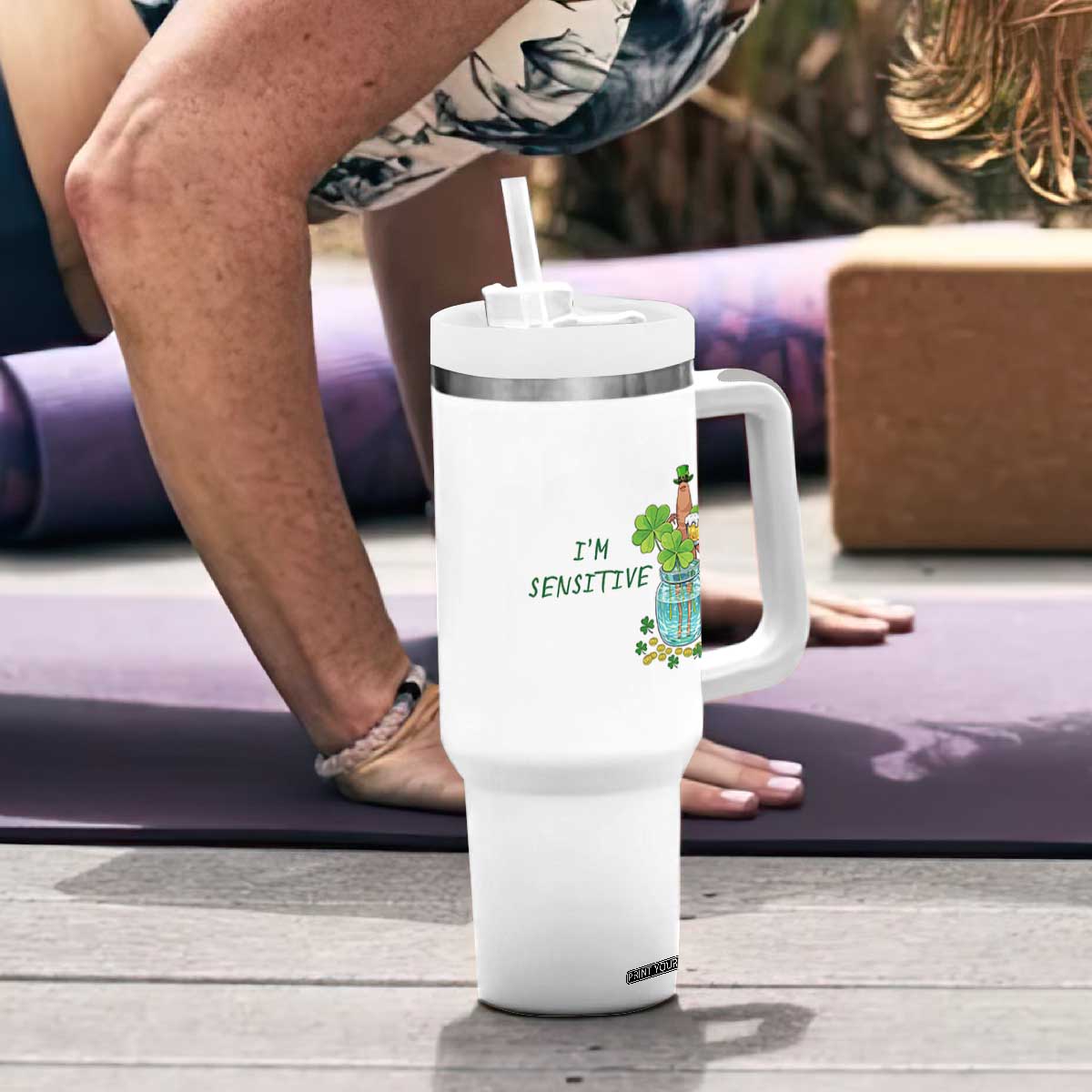 Marcus The Worm St Patricks Day Tumbler With Handle I'm Sensitive TS14 Print Your Wear