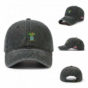 Marcus The Worm St Patricks Day Washed Cotton Baseball Cap I'm Sensitive TS14 Washed Cap Universal Fit Dark Green Print Your Wear