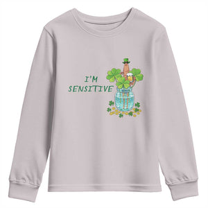 Marcus The Worm St Patricks Day Youth Sweatshirt I'm Sensitive TS14 Ice Gray Print Your Wear