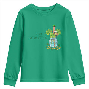 Marcus The Worm St Patricks Day Youth Sweatshirt I'm Sensitive TS14 Irish Green Print Your Wear