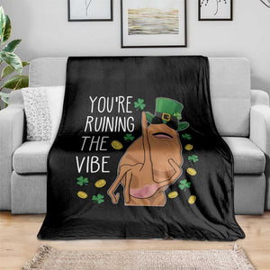 Marcus The Worm St Patricks Day Throw Blanket You're Ruining The Vibe TS14 Print Your Wear