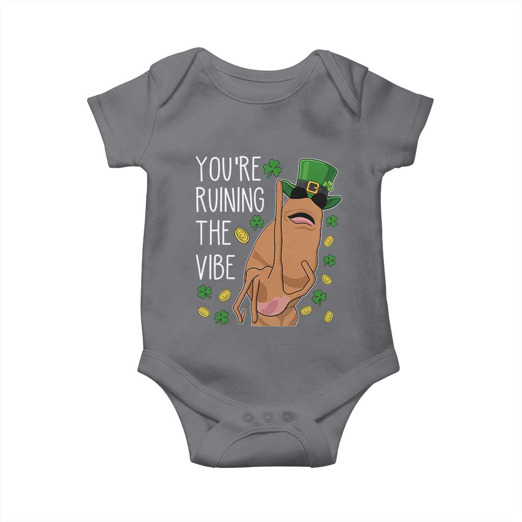 Marcus The Worm St Patricks Day Baby Onesie You're Ruining The Vibe TS14 Charcoal Print Your Wear