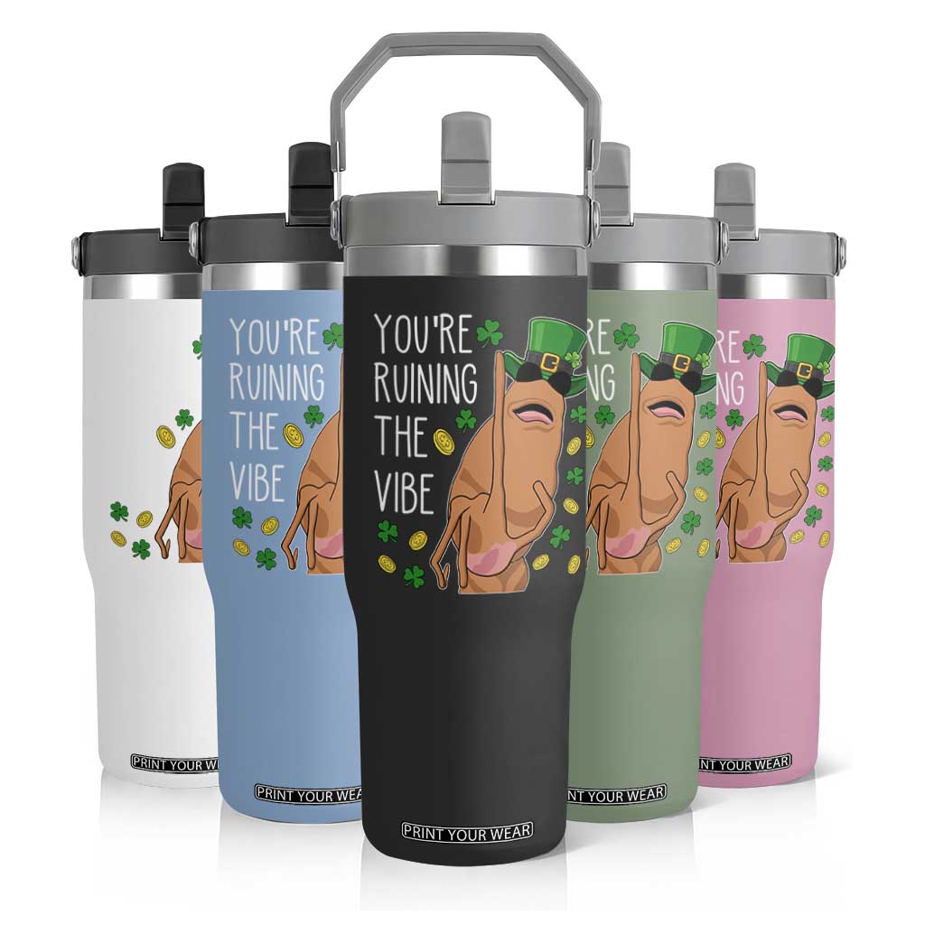 Marcus The Worm St Patricks Day Flip Straw Tumbler You're Ruining The Vibe TS14 Print Your Wear