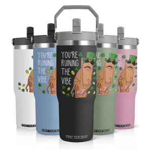 Marcus The Worm St Patricks Day Flip Straw Tumbler You're Ruining The Vibe TS14 Print Your Wear