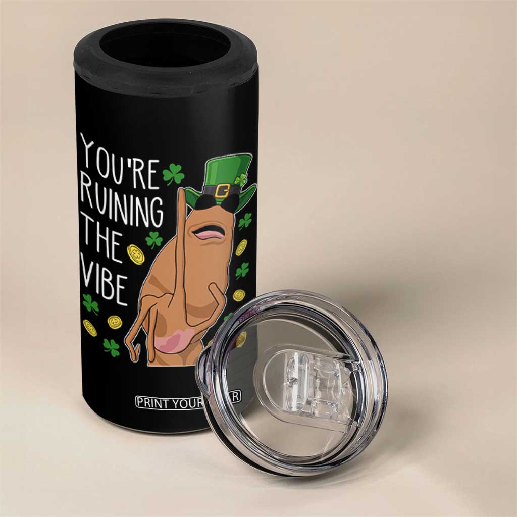 Marcus The Worm St Patricks Day 4 in 1 Can Cooler Tumbler You're Ruining The Vibe TS14 Print Your Wear