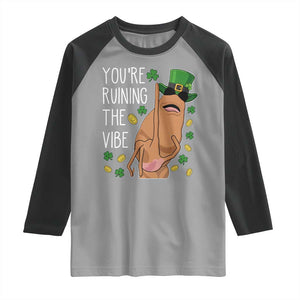 Marcus The Worm St Patricks Day Raglan Shirt You're Ruining The Vibe TS14 Sport Gray Black Print Your Wear