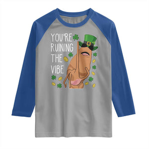 Marcus The Worm St Patricks Day Raglan Shirt You're Ruining The Vibe TS14 Sport Gray Royal Print Your Wear