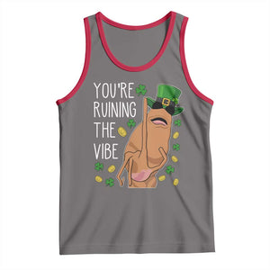 Marcus The Worm St Patricks Day Tank Top You're Ruining The Vibe TS14 Deep Heather Red Print Your Wear
