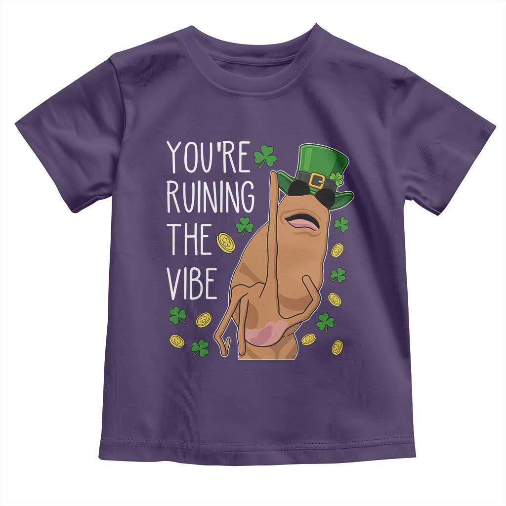 Marcus The Worm St Patricks Day Toddler T Shirt You're Ruining The Vibe TS14 Purple Print Your Wear