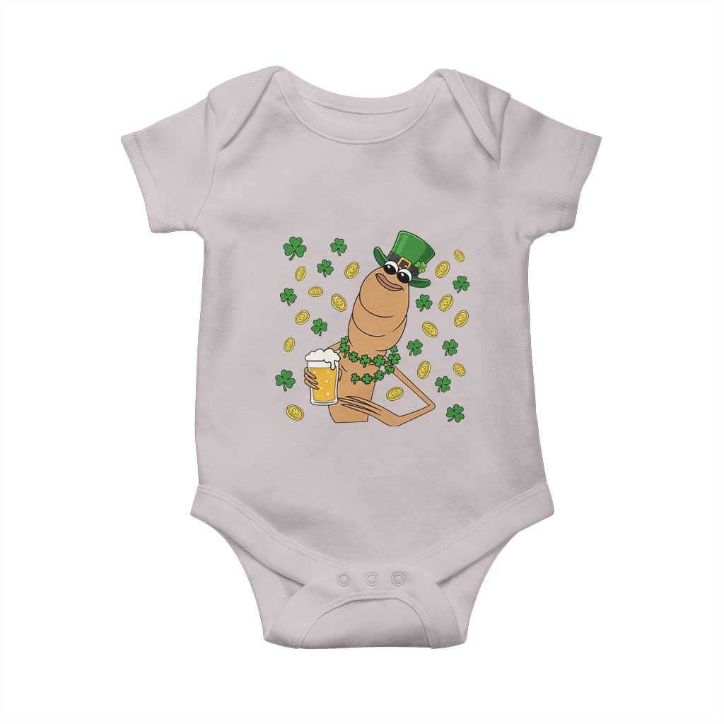 Marcus The Worm St Patricks Day Baby Onesie Funny Drinking Irish Beer Ireland TS14 Ice Gray Print Your Wear