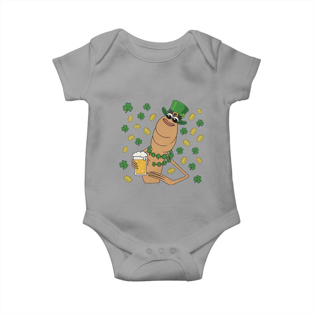 Marcus The Worm St Patricks Day Baby Onesie Funny Drinking Irish Beer Ireland TS14 Sport Gray Print Your Wear