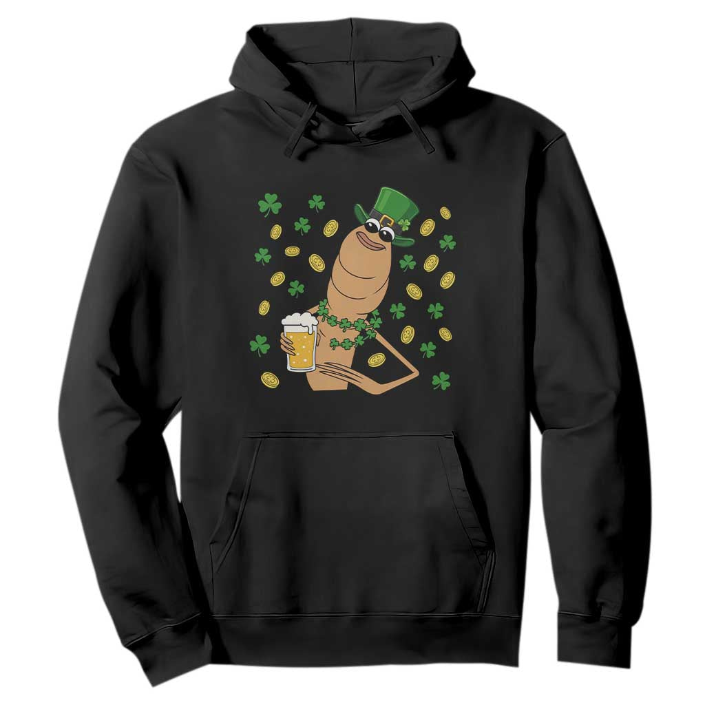 Marcus The Worm St Patricks Day Hoodie Funny Drinking Irish Beer Ireland TS14 Black Print Your Wear