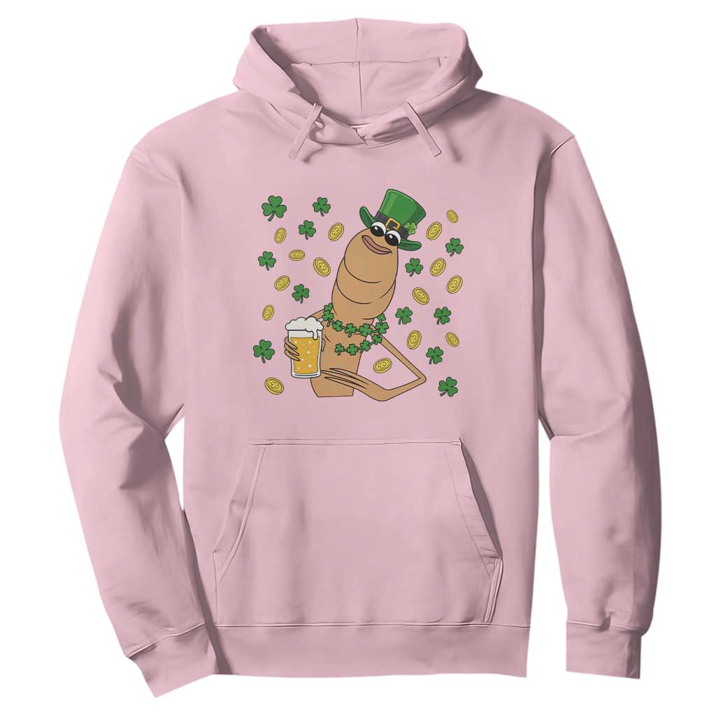 Marcus The Worm St Patricks Day Hoodie Funny Drinking Irish Beer Ireland TS14 Light Pink Print Your Wear