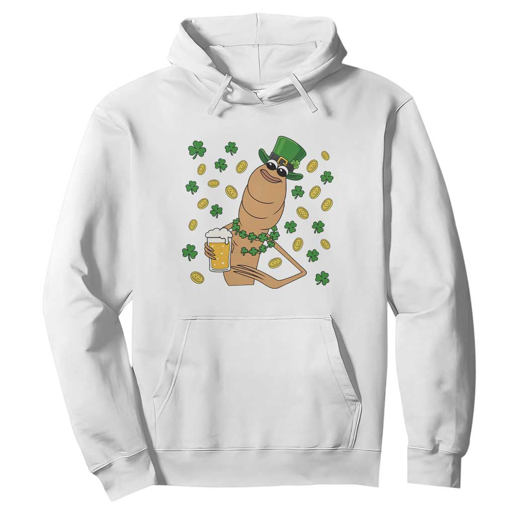 Marcus The Worm St Patricks Day Hoodie Funny Drinking Irish Beer Ireland TS14 White Print Your Wear