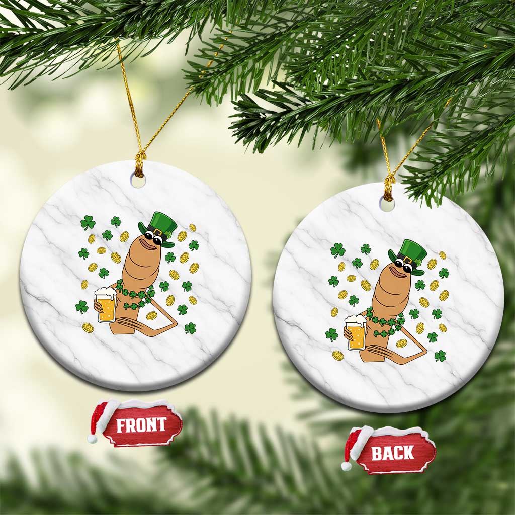 Marcus The Worm St Patricks Day Ceramic Ornament Funny Drinking Irish Beer Ireland TS14 1pc White Marble Print Your Wear