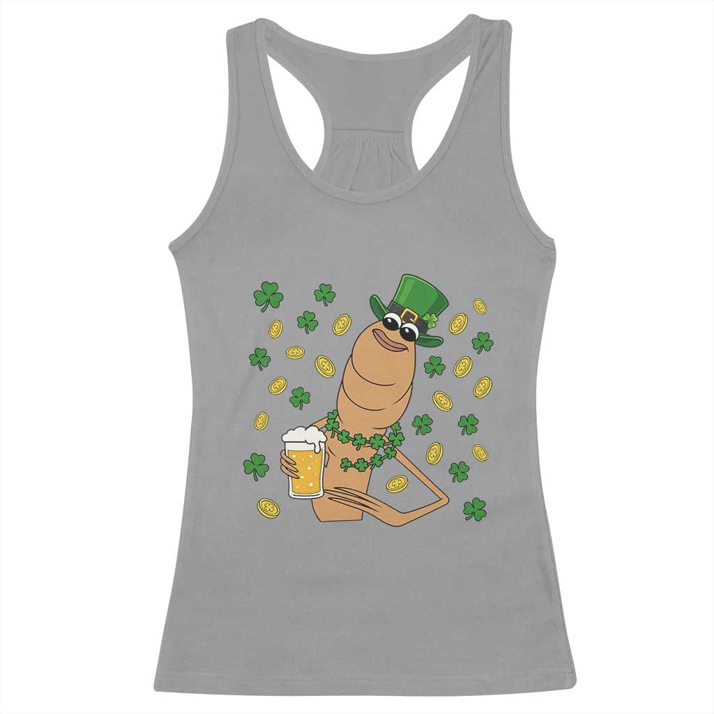 Marcus The Worm St Patricks Day Racerback Tank Top Funny Drinking Irish Beer Ireland TS14 Sport Gray Print Your Wear