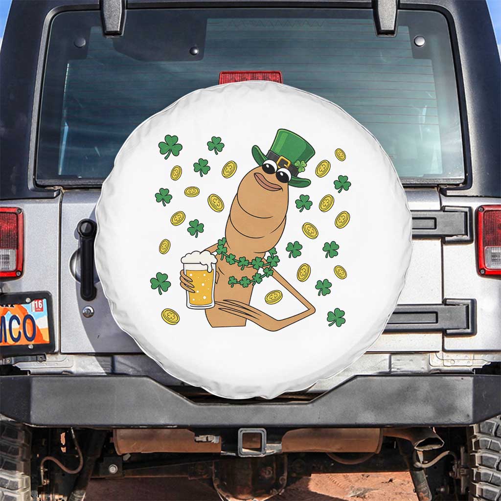 Marcus The Worm St Patricks Day Spare Tire Cover Funny Drinking Irish Beer Ireland TS14 No hole White Print Your Wear