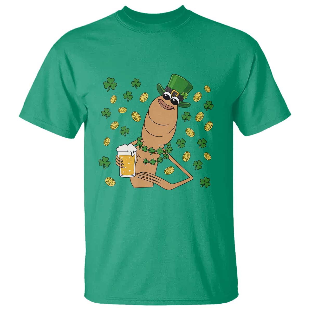 Marcus The Worm St Patricks Day T Shirt Funny Drinking Irish Beer Ireland TS14 Irish Green Print Your Wear