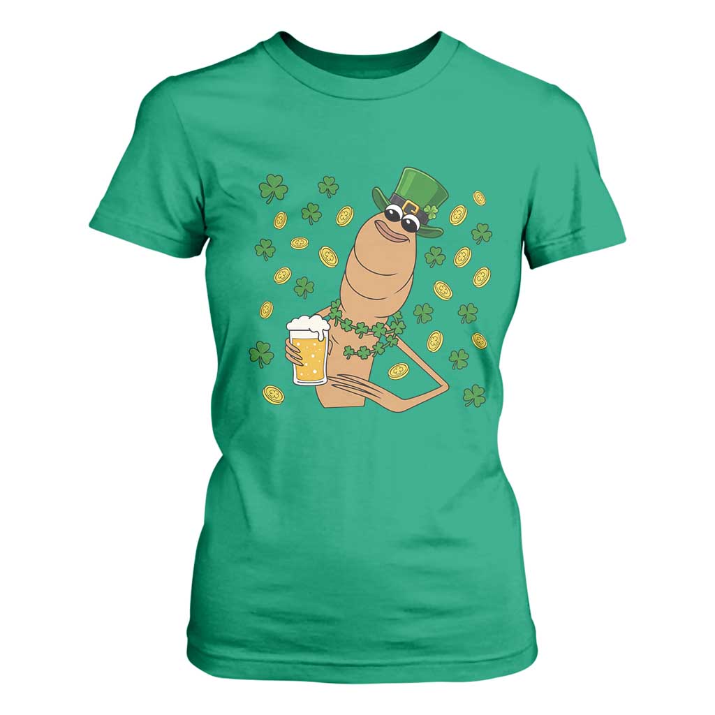 Marcus The Worm St Patricks Day T Shirt For Women Funny Drinking Irish Beer Ireland TS14 Irish Green Print Your Wear