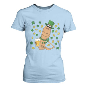Marcus The Worm St Patricks Day T Shirt For Women Funny Drinking Irish Beer Ireland TS14 Light Blue Print Your Wear
