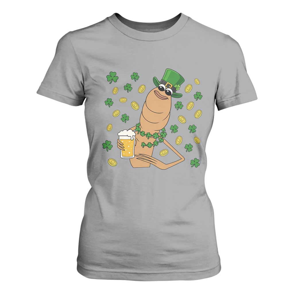 Marcus The Worm St Patricks Day T Shirt For Women Funny Drinking Irish Beer Ireland TS14 Sport Gray Print Your Wear