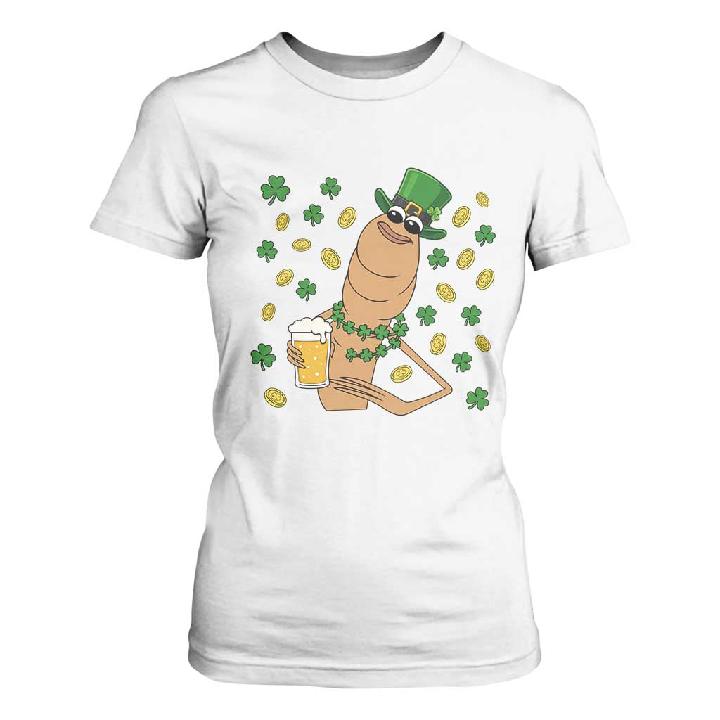 Marcus The Worm St Patricks Day T Shirt For Women Funny Drinking Irish Beer Ireland TS14 White Print Your Wear