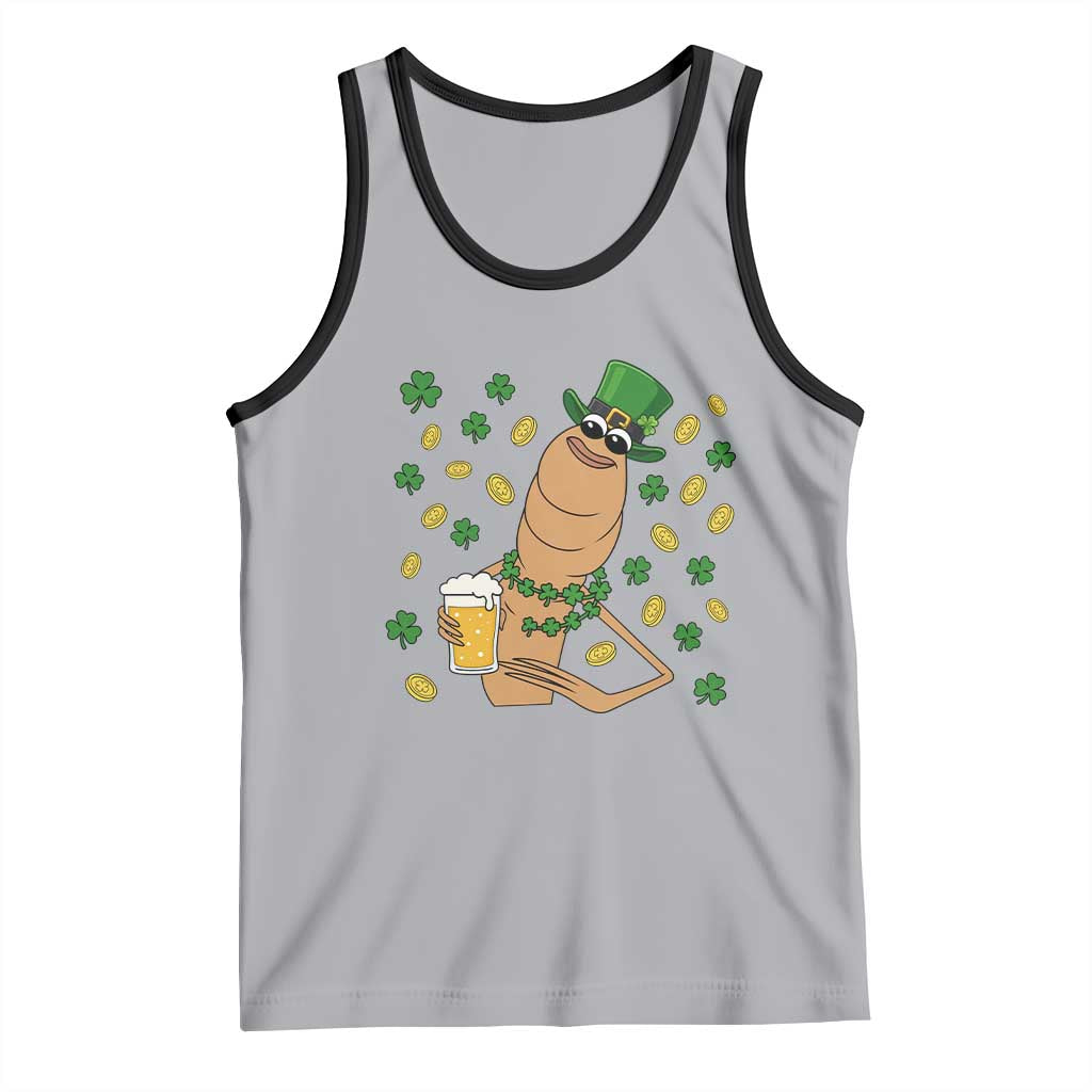 Marcus The Worm St Patricks Day Tank Top Funny Drinking Irish Beer Ireland TS14 Athletic Heather Black Print Your Wear